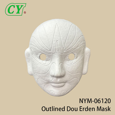 قناع وجهي كامل أبيض DIY قناع وجهي حفلات مواد البولب قناع ورقي قابل للطلاء لليوم الخريف